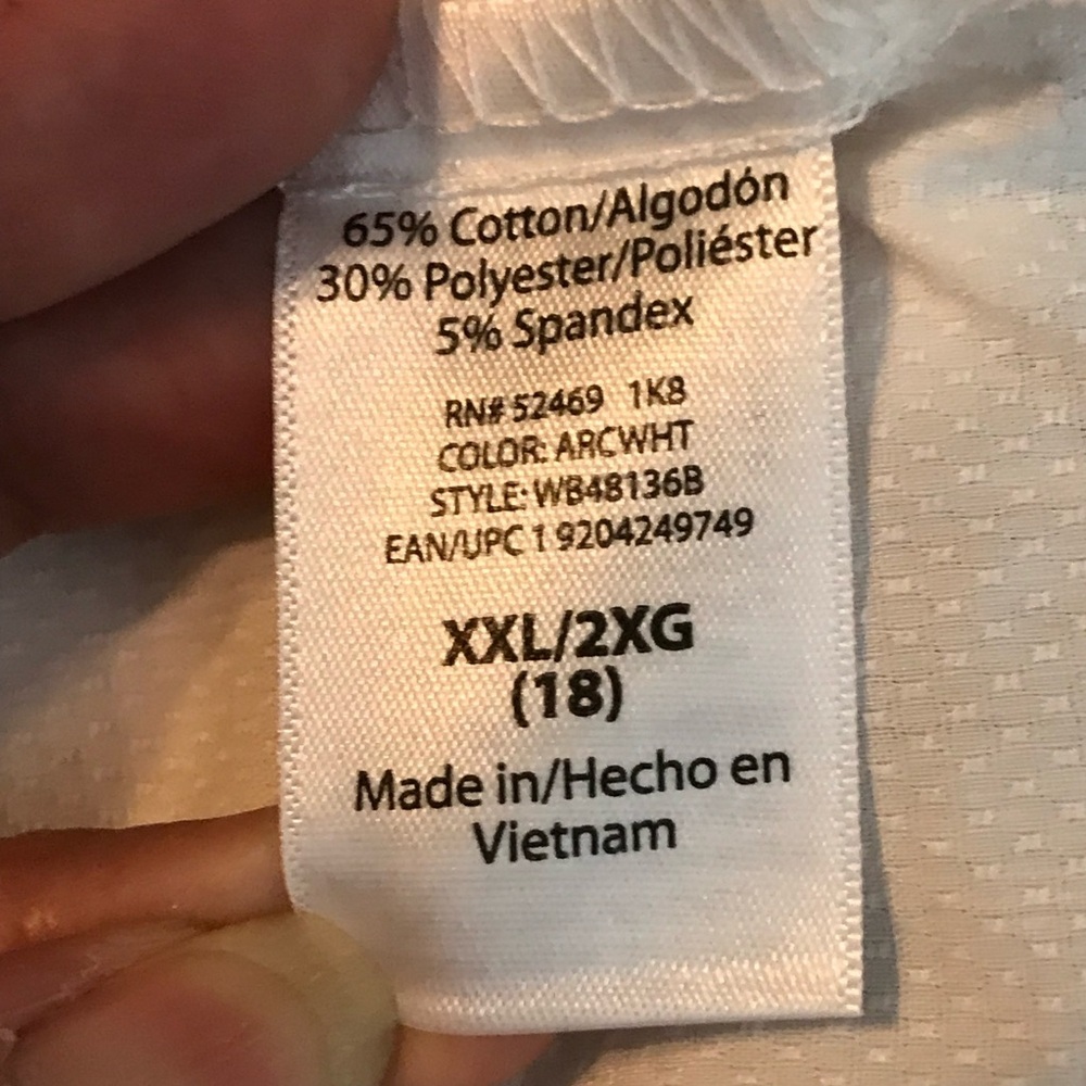 ✨✨5/$10✨✨ Wonder Nation Boys Kids White Long Sleeve Button Down Shirt XXL (18) - Picture 5 of 8